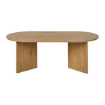 Coffee Table Oval Sofa End Table Side Desk Timber Walnut Finish