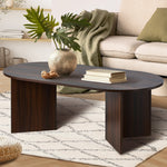 Coffee Table Oval Sofa End Table Timber Walnut