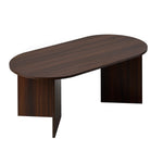 Coffee Table Oval Sofa End Table Timber Walnut