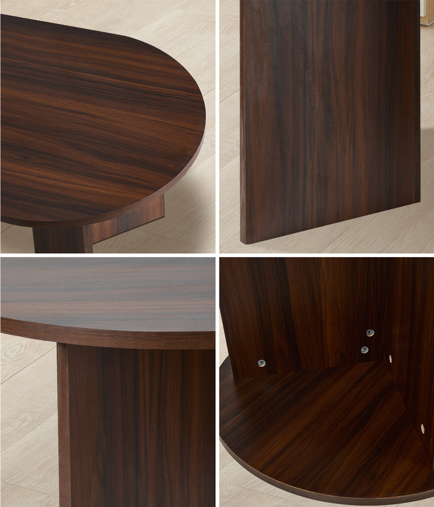 Coffee Table Oval Sofa End Table Timber Walnut
