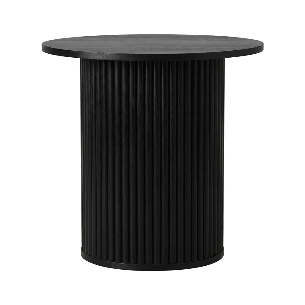 Round Wood Coffee Side Table Black | HomeAndLiving - 2