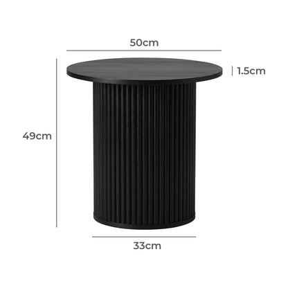Round Wood Coffee Side Table Black | HomeAndLiving - 8