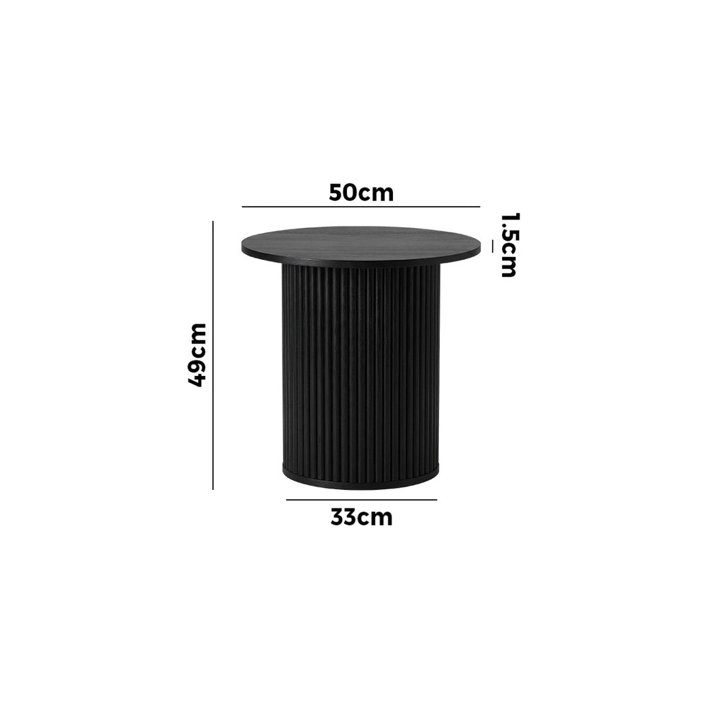 Round Wood Coffee Side Table Black | HomeAndLiving - 6