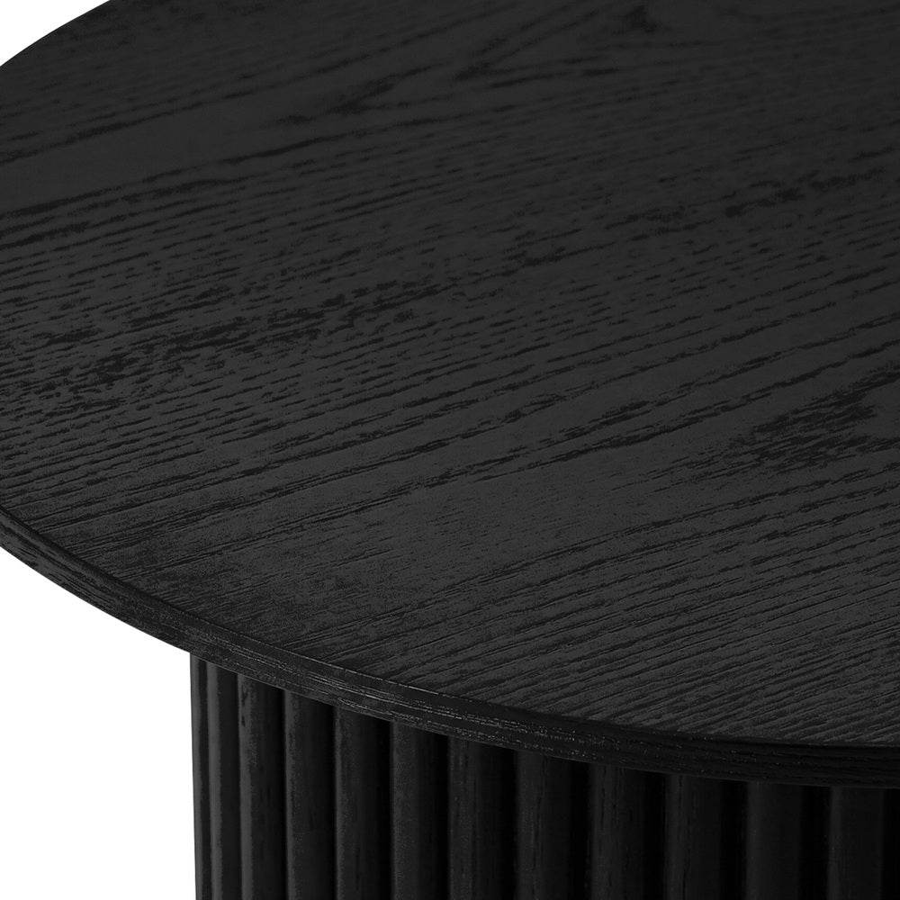 Round Wood Coffee Side Table Black | HomeAndLiving - 4