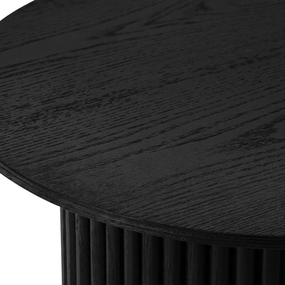 Round Wood Coffee Side Table Black | HomeAndLiving - 4