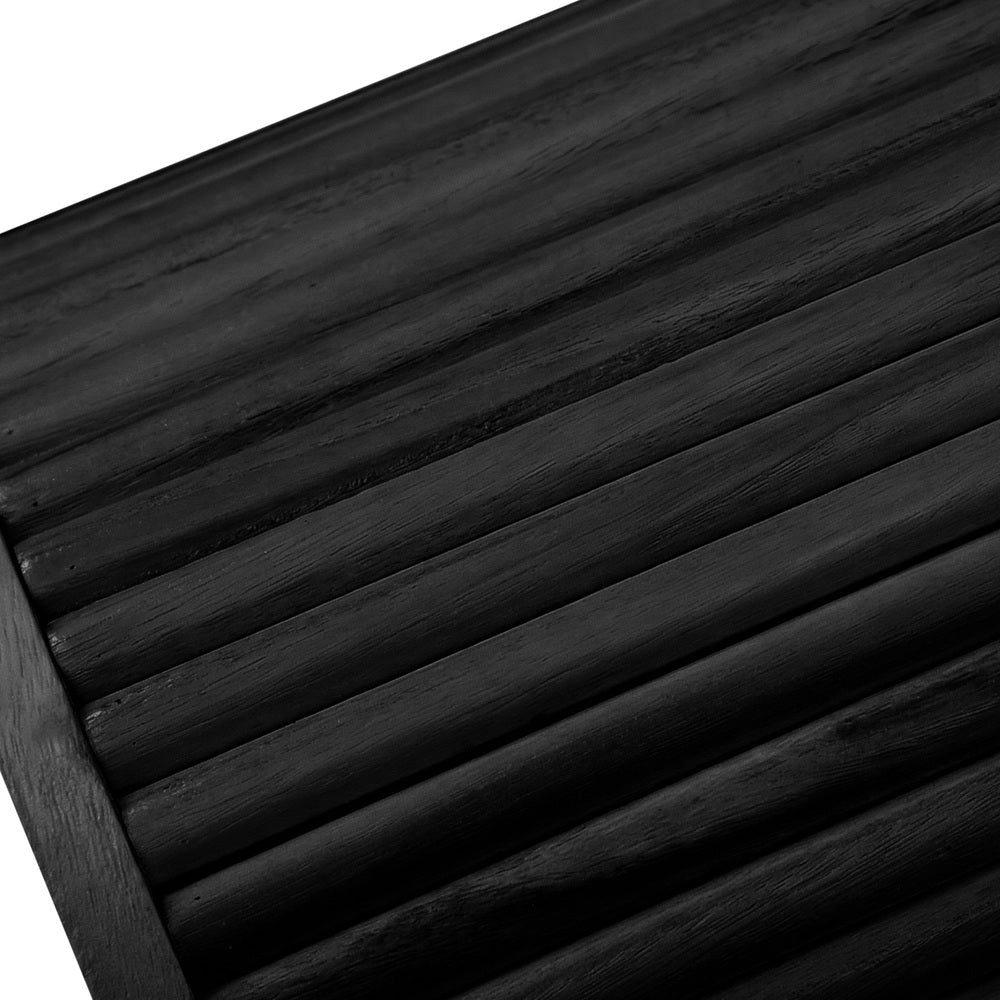 Round Wood Coffee Side Table Black | HomeAndLiving - 7