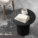 Round Wood Coffee Side Table Black | HomeAndLiving