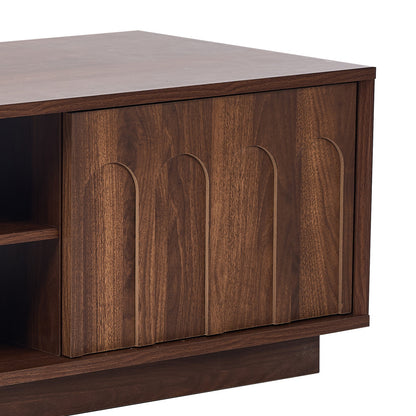 Coffee Table Storage Walnut 88x47x38cm