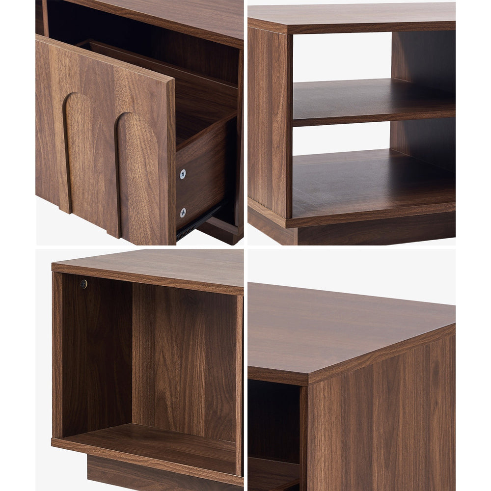 Coffee Table Storage Walnut 88x47x38cm