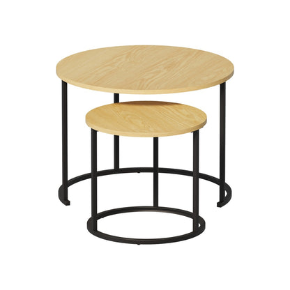 Round Nesting Coffee Table Natural 60x60x45cm