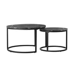 Set of 2 Coffee Table Round Nesting Side End Table