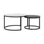 Set of 2 Coffee Table Round Nesting Side End Table