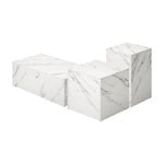 Coffee Table Set of 3 Side Tables Marble Effect White