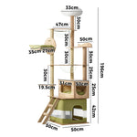 Cat Tree Tower Scratching Post 196cm Condo House Bed Furniture