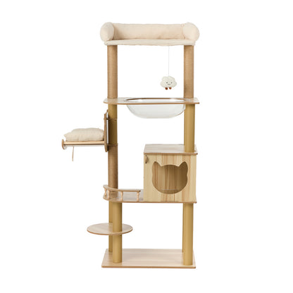 Cat Tree Tower Scratching Post Cats Condo House Bed Wood 150cm