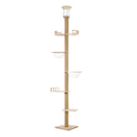 Cat Tree Wood Tower Scratching 300cm Post Floor to Ceiling