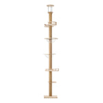 Cat Tree Wood Tower Scratching 300cm Post Floor to Ceiling