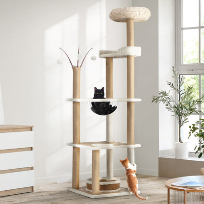 Cat Tree Rattan Cat Scratching Post 164CM