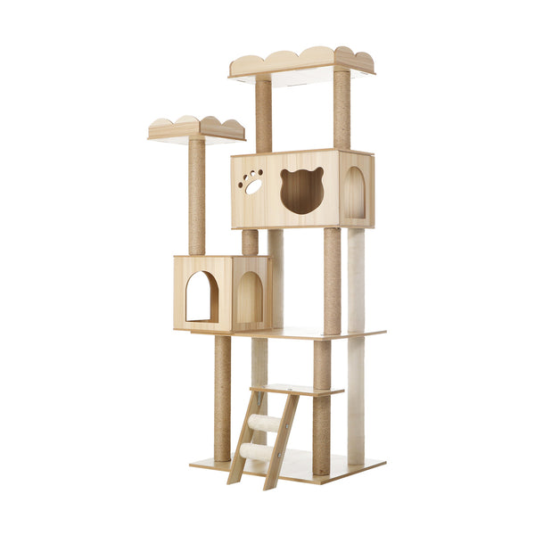  Cat Tree Tower Scratching Post Wood Condo 161cm