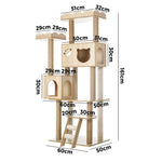 Cat Tree Tower Scratching Post Wood Condo 161cm