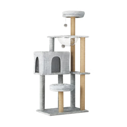 Unleash Your Cat's Playfulness with the Grey Cat Tower Scratching Post