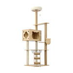 All-in-One Cat Condo: 162cm Wooden Cat Tree for Playful Cats