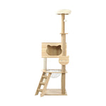 All-in-One Cat Condo: 162cm Wooden Cat Tree for Playful Cats