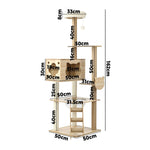 All-in-One Cat Condo: 162cm Wooden Cat Tree for Playful Cats