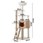 Cat Tree Wood Scratcher Condo Detachable House