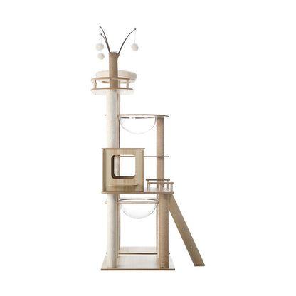 Large Cat Tree Wood Scratcher Condo House Bed 172cm