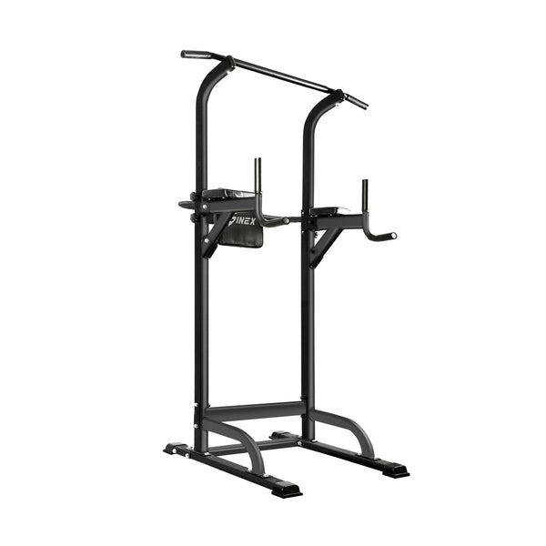  Versatile Workout Hub: Power Tower with Integrated Weight Bench and Pull-Up Bar