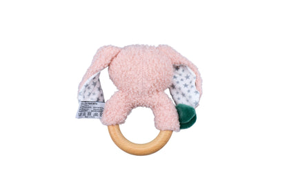 Snuggle buddy berry bunny wooden ring rattle
