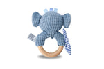 Snuggle buddy trunks elephant wooden ring rattle