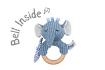 Snuggle buddy trunks elephant wooden ring rattle