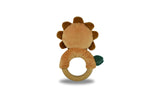 Snuggle buddy hugsworth lion wooden ring rattle
