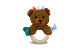 Snuggle buddy maple bear wooden ring rattle