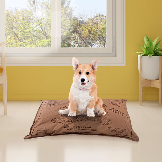 Comfy Pet Bed Brown Cotton 74x54cm