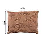 Made Comfy Pet Futon Dog Bed 102cm Wool Blend Large Brown Plush