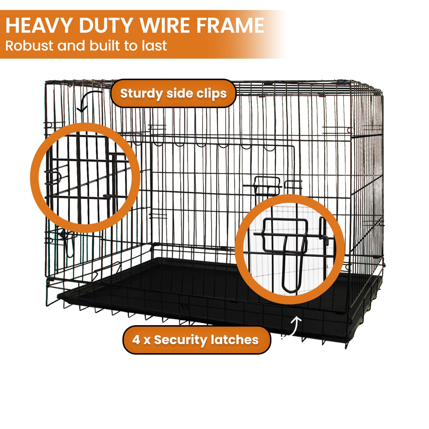 Royale 36in Foldable Pet Wire Dog Crate Medium Safe Portable Kennel