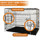 Royale 36in Foldable Pet Wire Dog Crate Medium Safe Portable Kennel