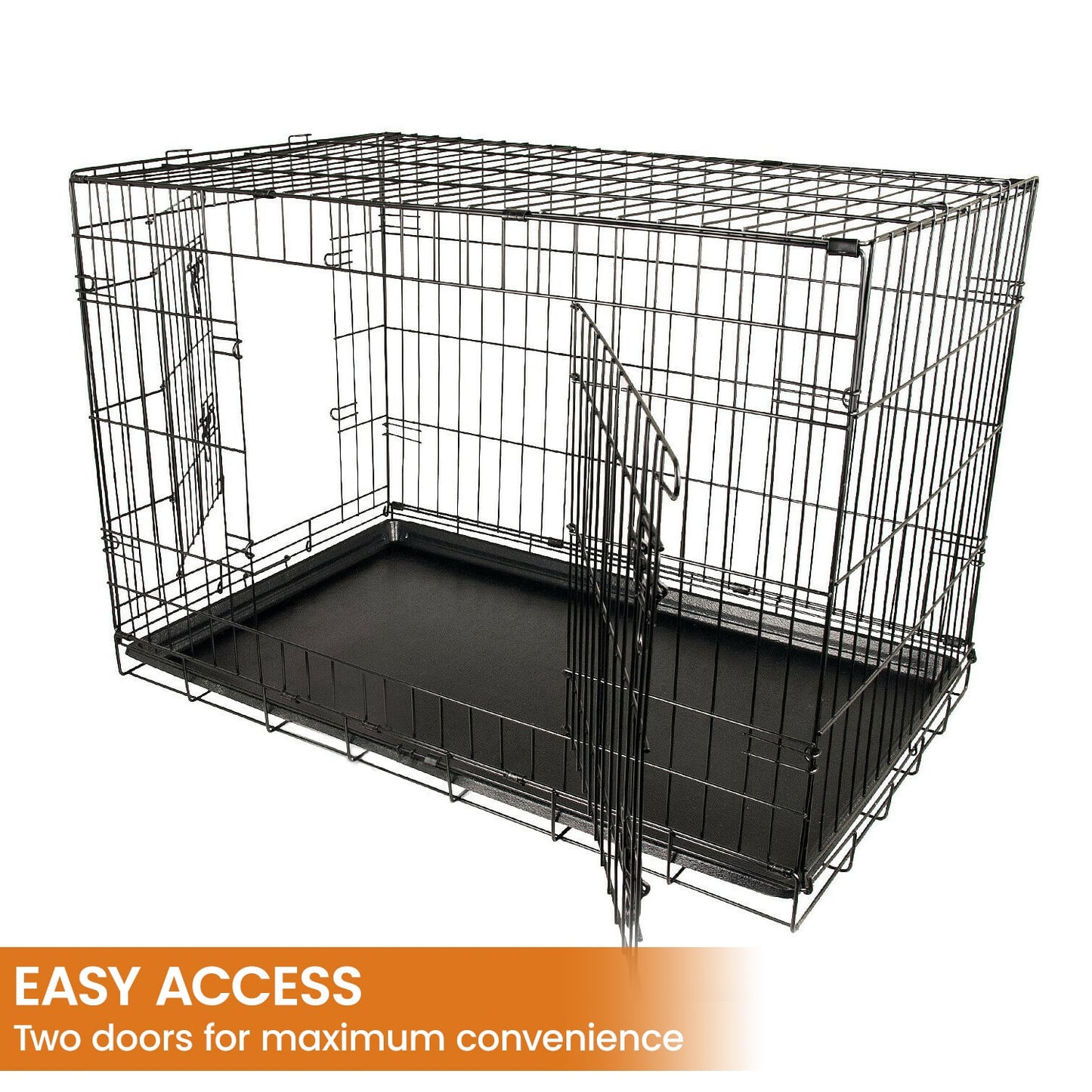 Royale 36in Foldable Pet Wire Dog Crate Medium Safe Portable Kennel