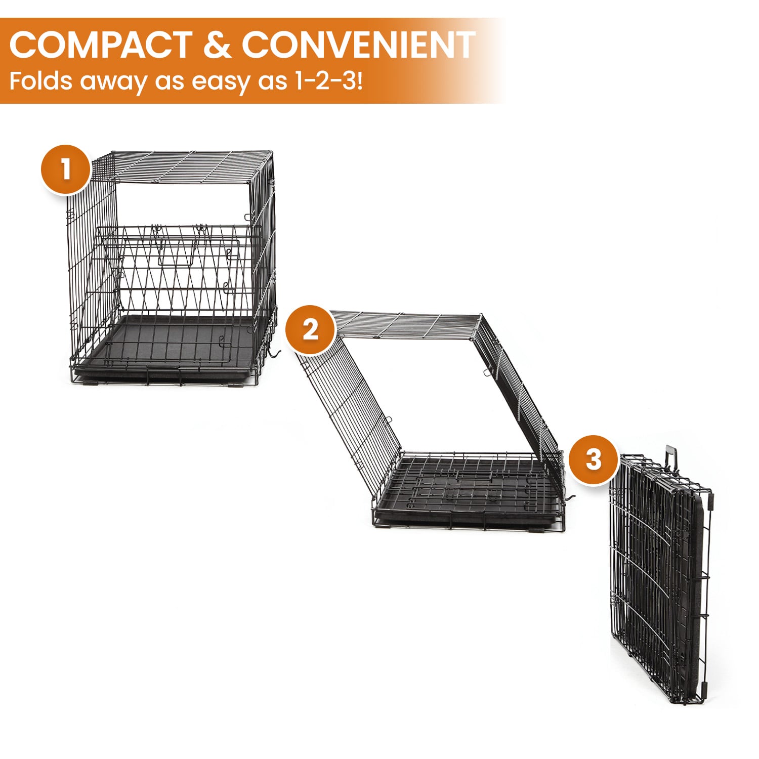 Royale 36in Foldable Pet Wire Dog Crate Medium Safe Portable Kennel