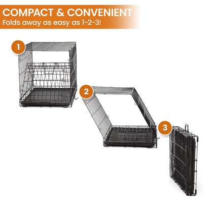 Royale 36in Foldable Pet Wire Dog Crate Medium Safe Portable Kennel