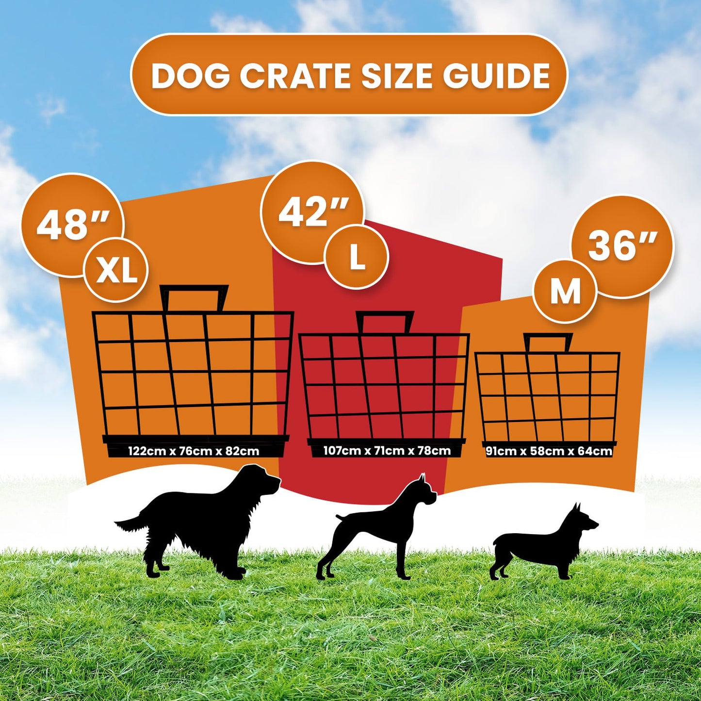 Royale 36in Foldable Pet Wire Dog Crate Medium Safe Portable Kennel