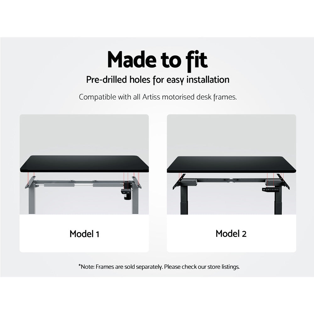 Adjustable Motorised Electric Standing Desk Top- Black