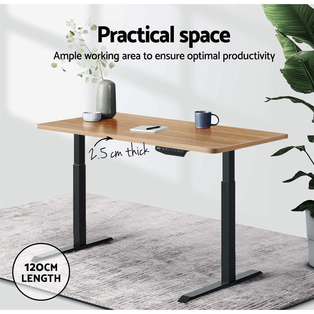 Standing Desk Top Adjustable Motorised Electric Stand Table Oak
