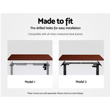 Adjustable Motorised Electric Standing Desk Top- Walnut