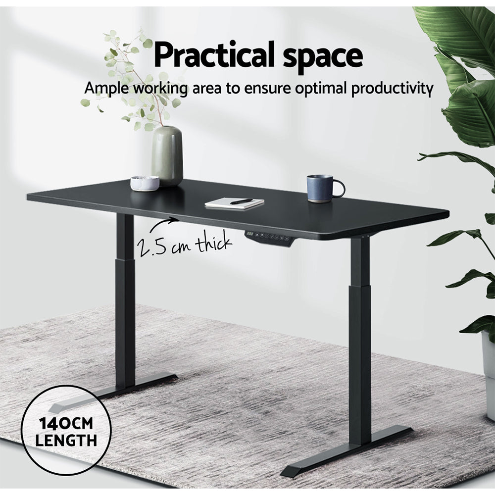 Standing Desk Top Adjustable Motorised Electric Sit Stand Table Black