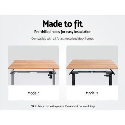 Standing Desk Top Adjustable Motorised Electric Sit Stand Table Oak