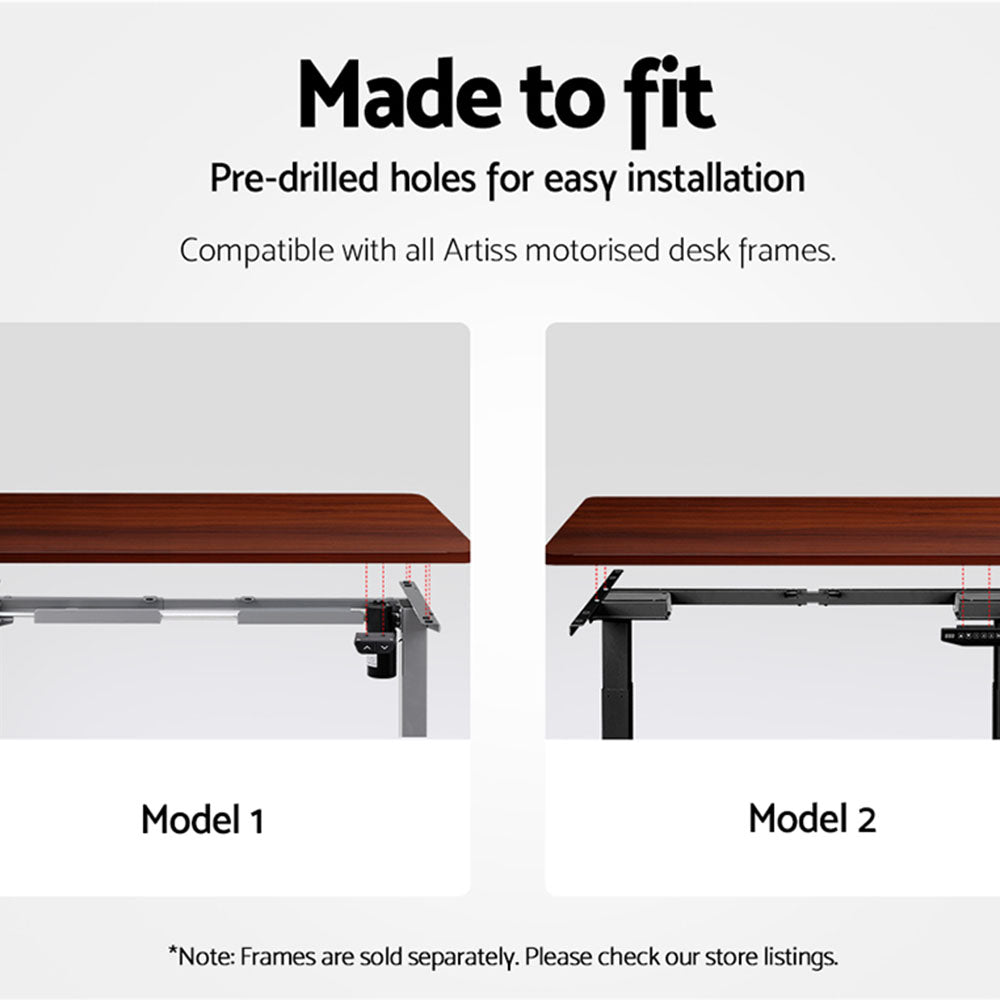 Adjustable Motorised Electric Desk Top - Walnut